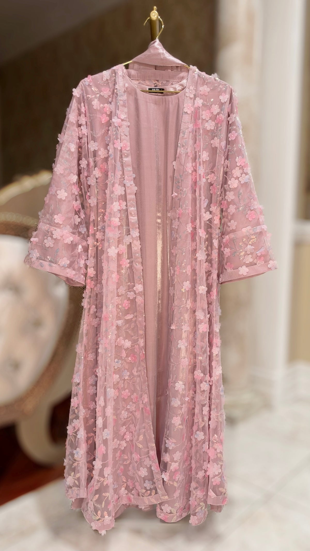 The Pink Petal Abaya/Dress - 4 piece