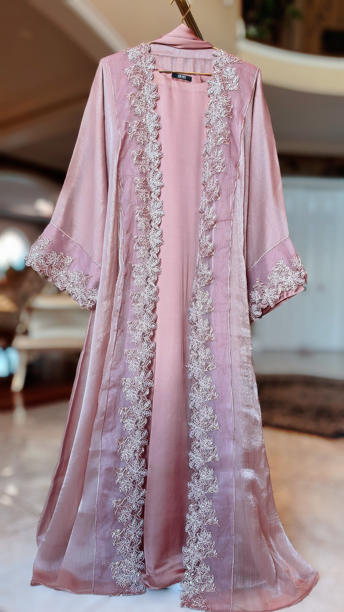 Rose Gold Sheesha Silk Abaya/Dress