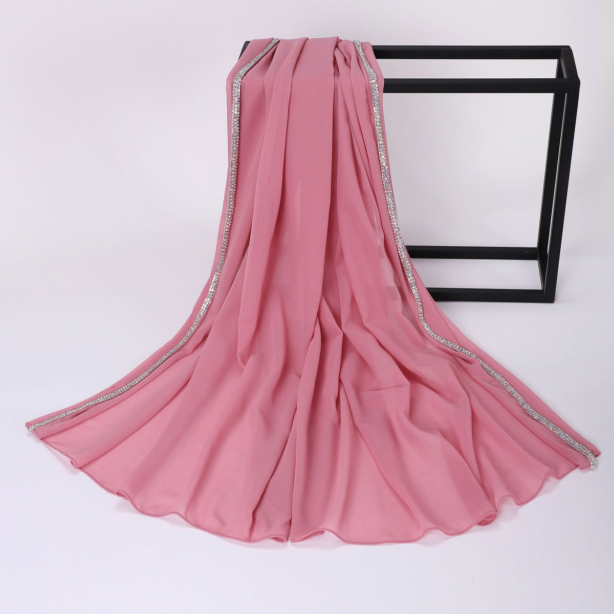 Luxury Chiffon Rhinestone Chain Hijab