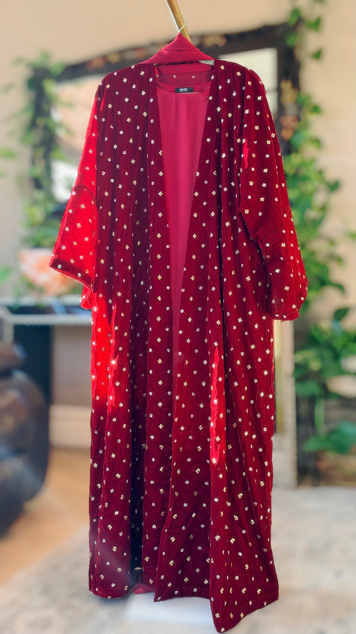 Ruby Royale Velvet 4-piece Abaya/Dress