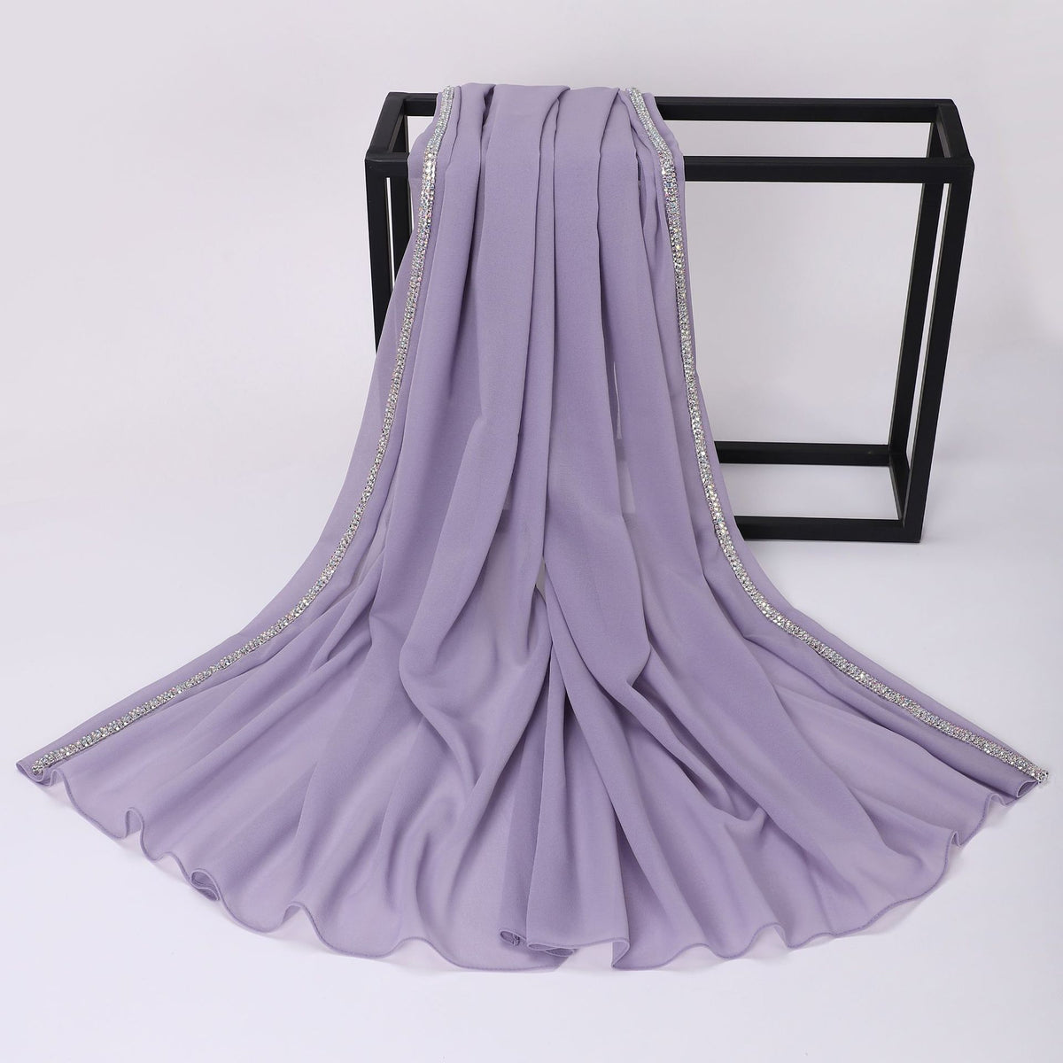 Luxury Chiffon Rhinestone Chain Hijab