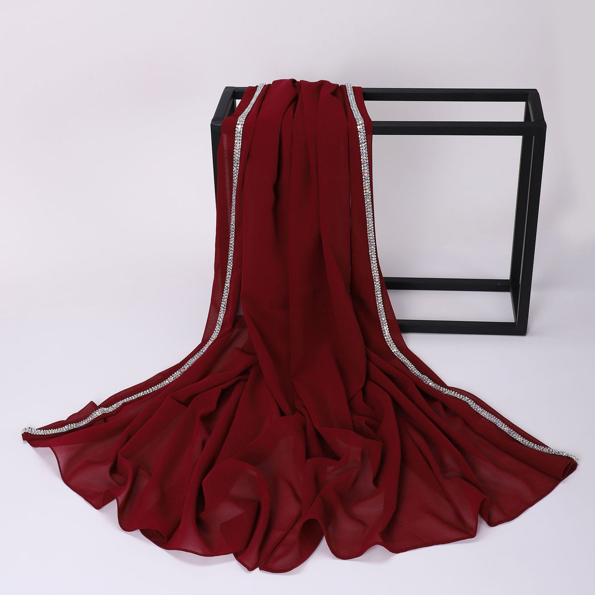 Luxury Chiffon Rhinestone Chain Hijab