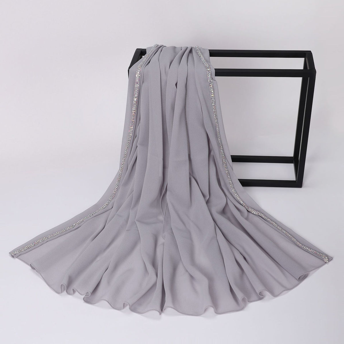 Luxury Chiffon Rhinestone Chain Hijab