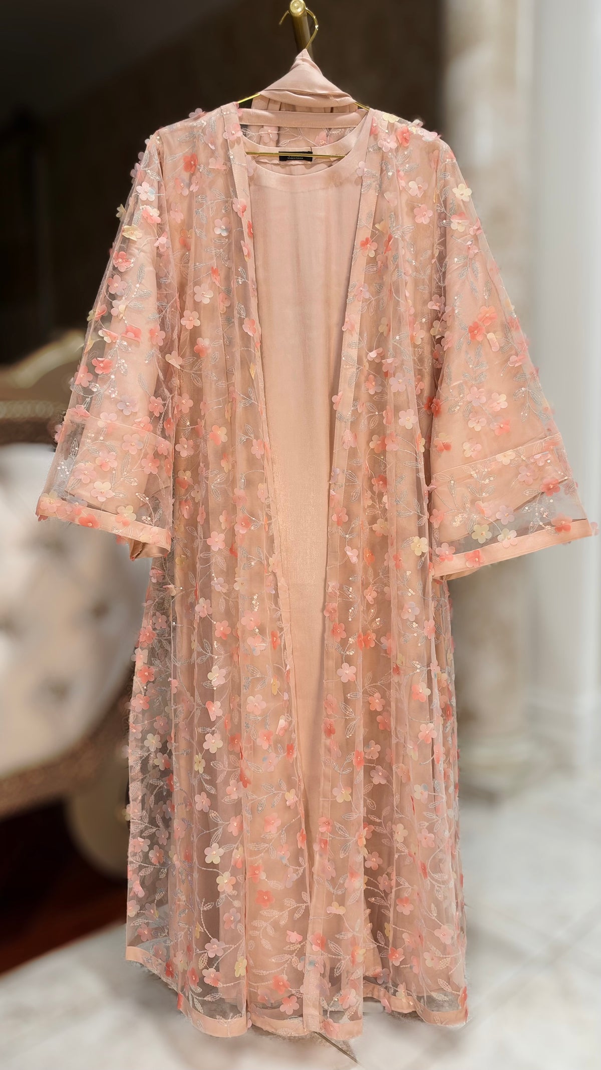 The Apricot Enchantment Abaya/Dress - 4-piece