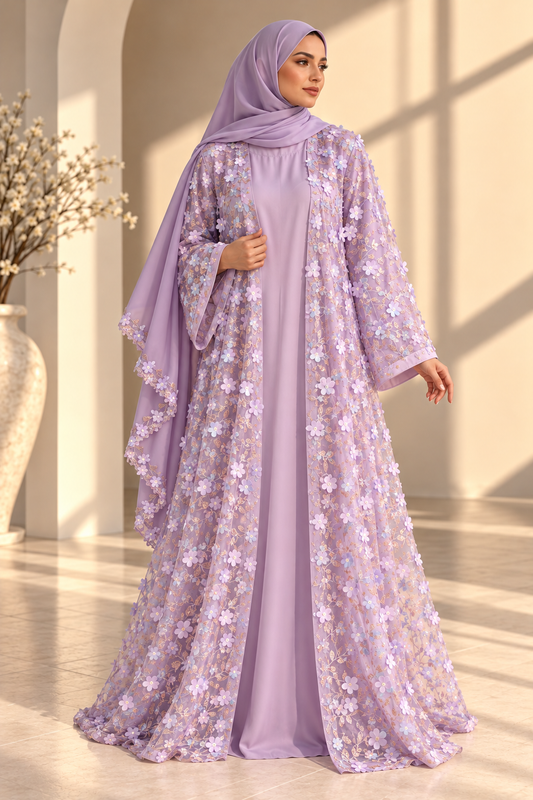 The Lilac Fairytale Abaya/Dress - 4 piece