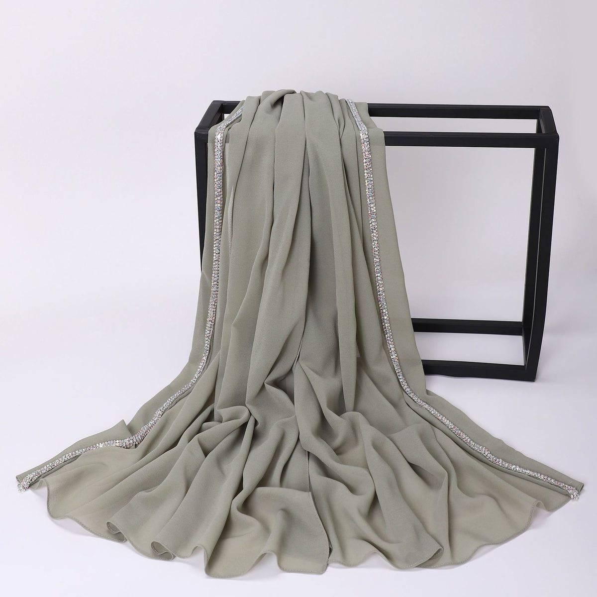 Luxury Chiffon Rhinestone Chain Hijab