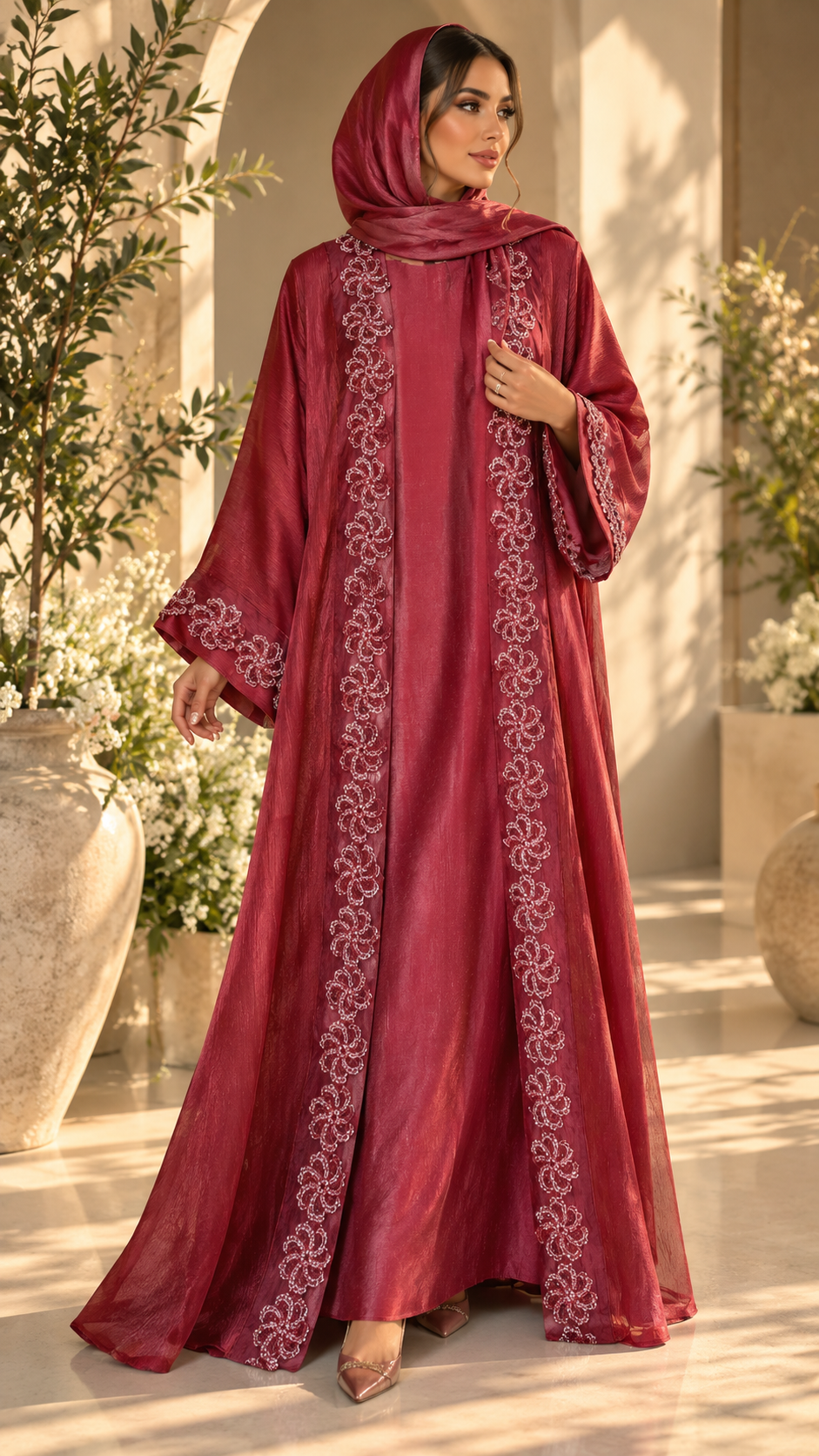Rosé Amara Sheesha Silk 4-piece Abaya/Dress