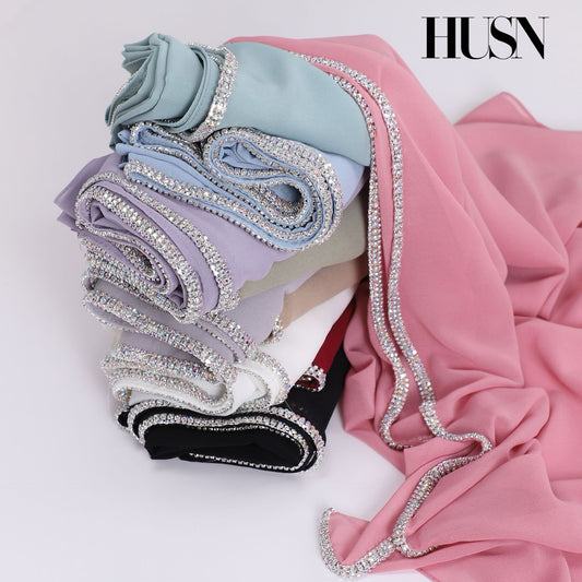 Luxury Chiffon Rhinestone Chain Hijab