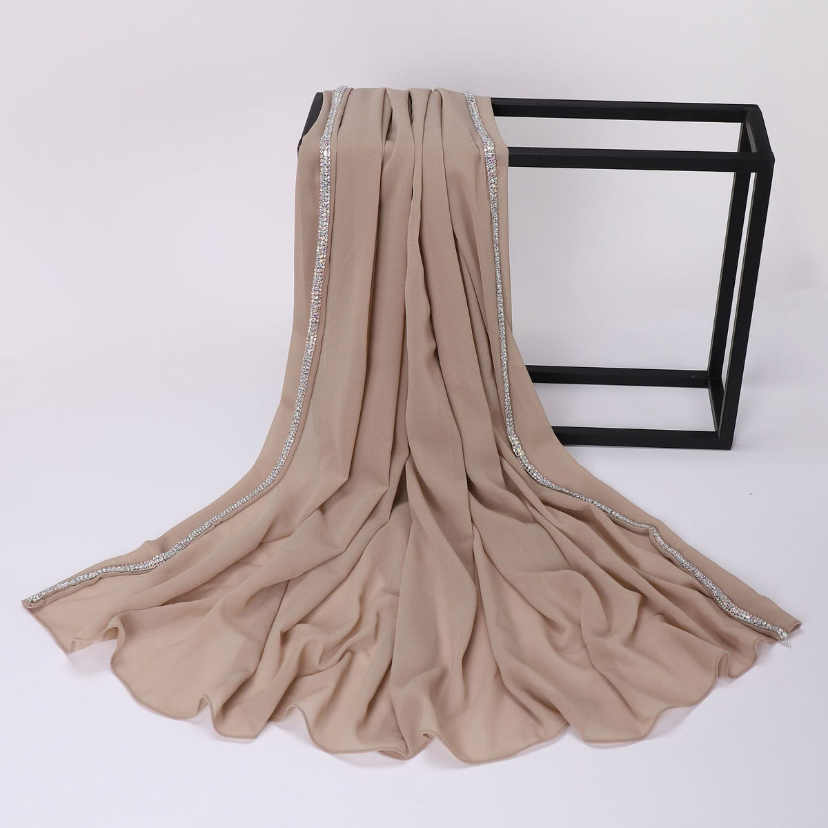 Luxury Chiffon Rhinestone Chain Hijab