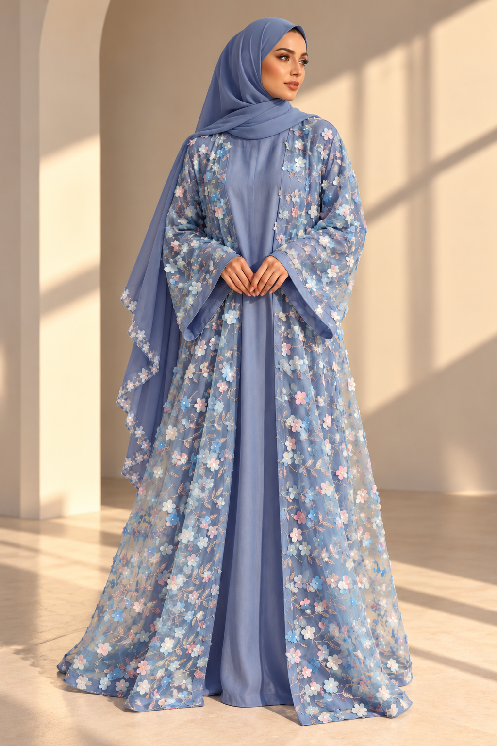 The Bluebell Enchantment Abaya/Dress - 4 piece