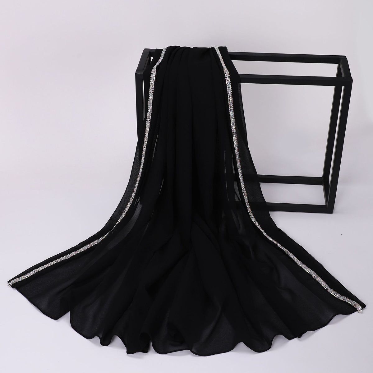 Luxury Chiffon Rhinestone Chain Hijab