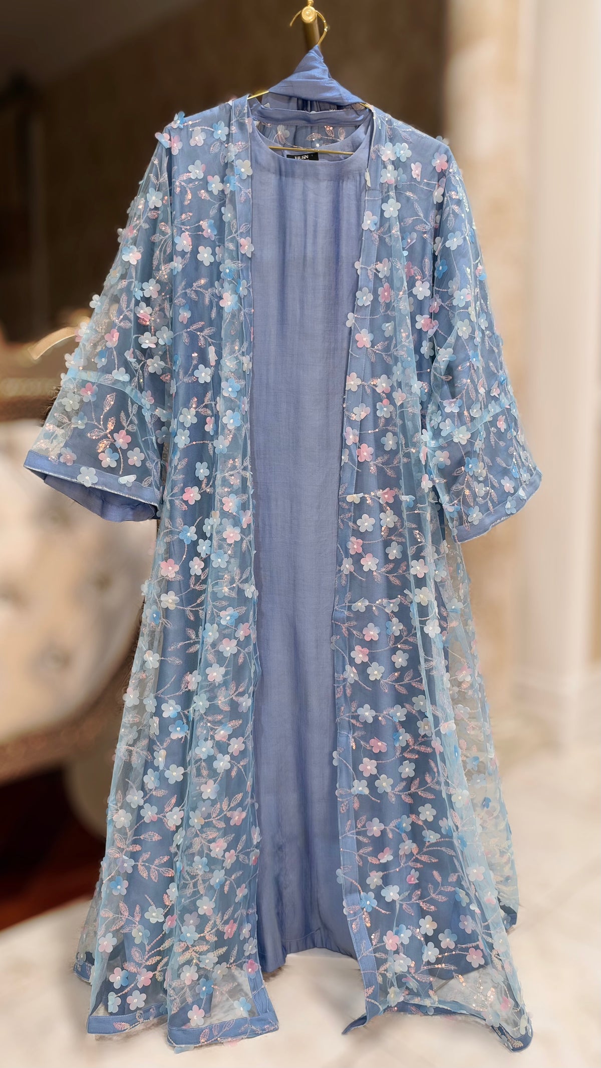 The Bluebell Enchantment Abaya/Dress - 4 piece