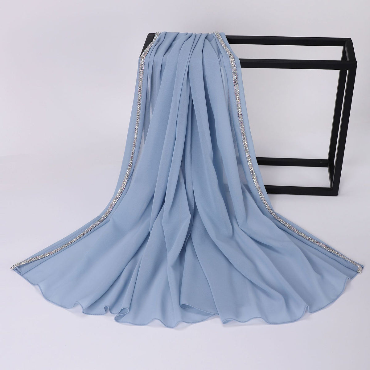 Luxury Chiffon Rhinestone Chain Hijab