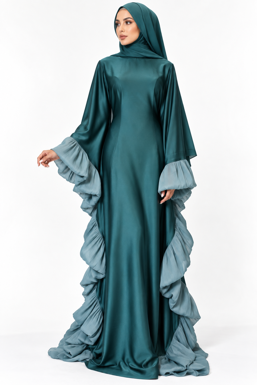 Aurora Ruffle Kaftan Dress
