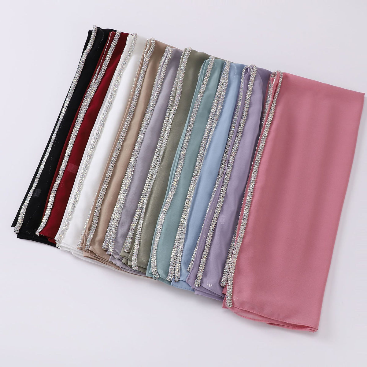 Luxury Chiffon Rhinestone Chain Hijab