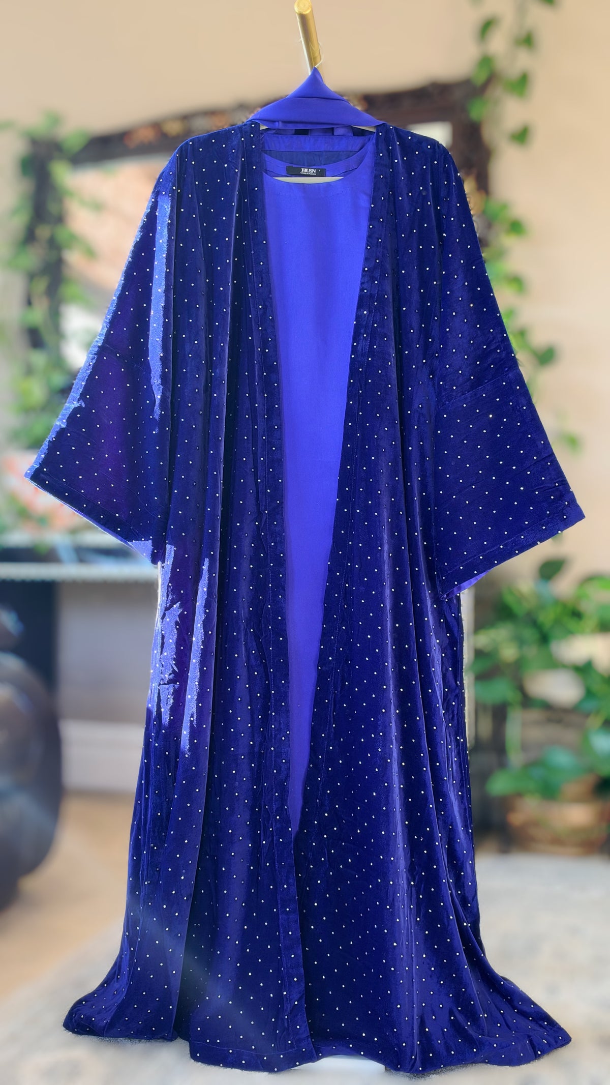 Midnight Sapphire Velvet 4-piece Abaya/Dress
