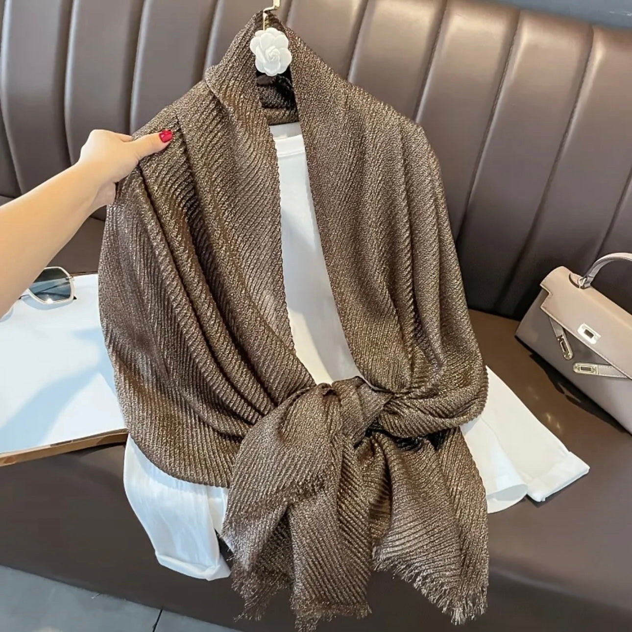 Viscose Shimmer Pleated Hijabs