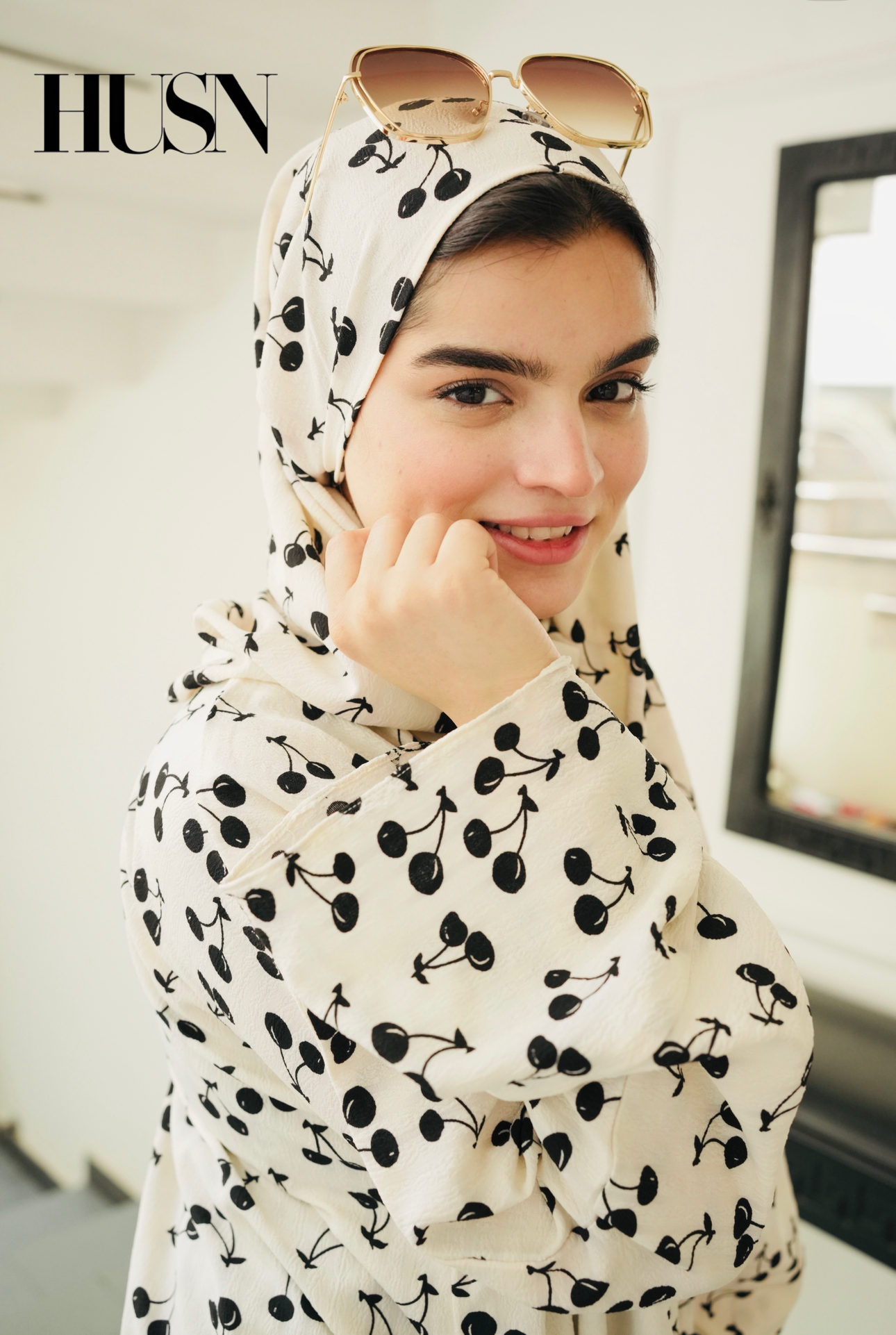 Printed Chiffon Abaya Sets - Cherry Noir