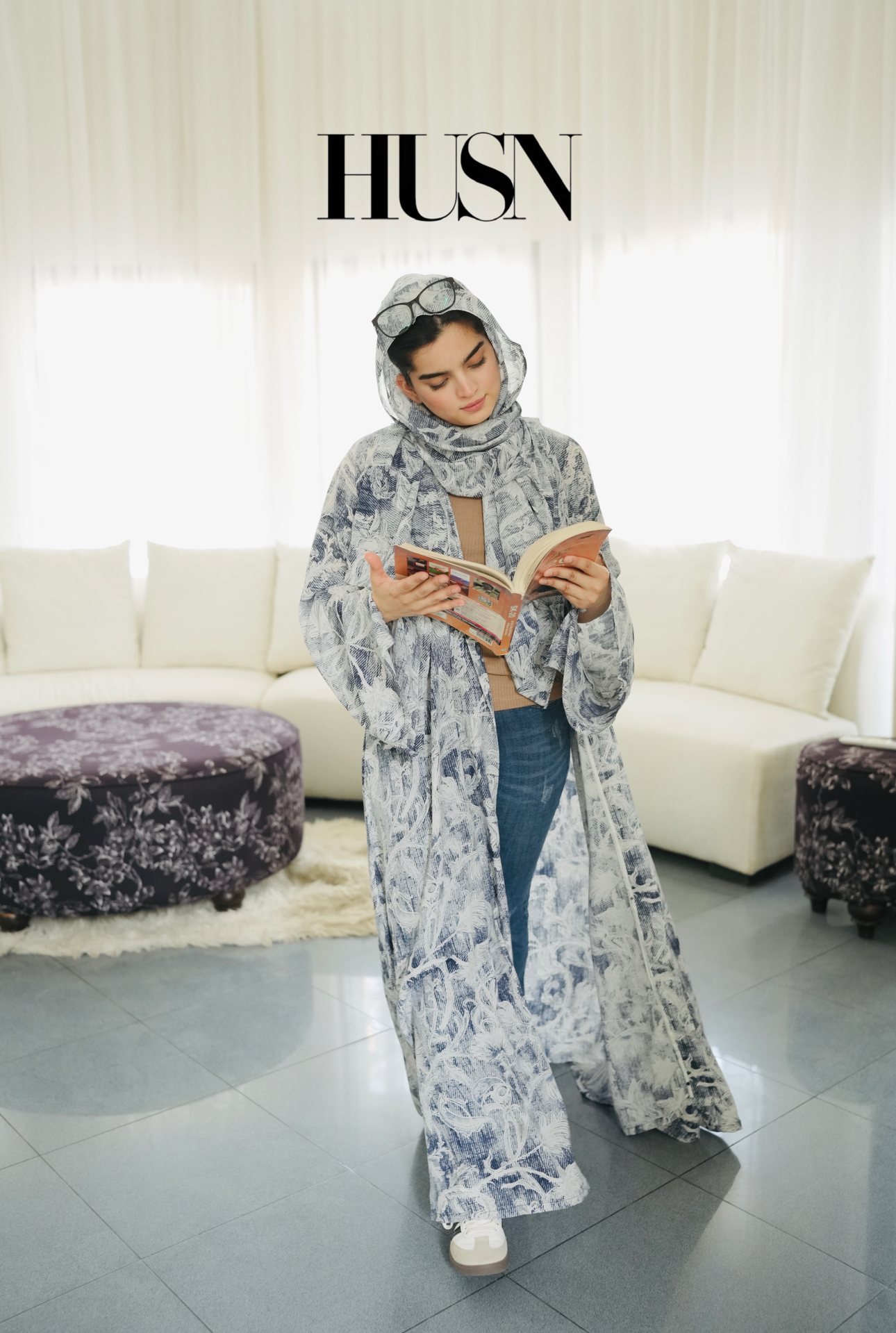 Printed Chiffon Abaya Sets - Coastal Denim